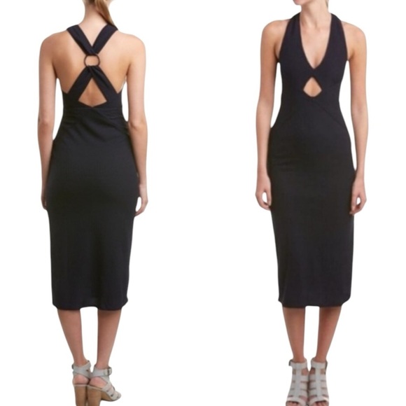 Free People All The Right Angle Bodycon Black Dress - Picture 1 of 16